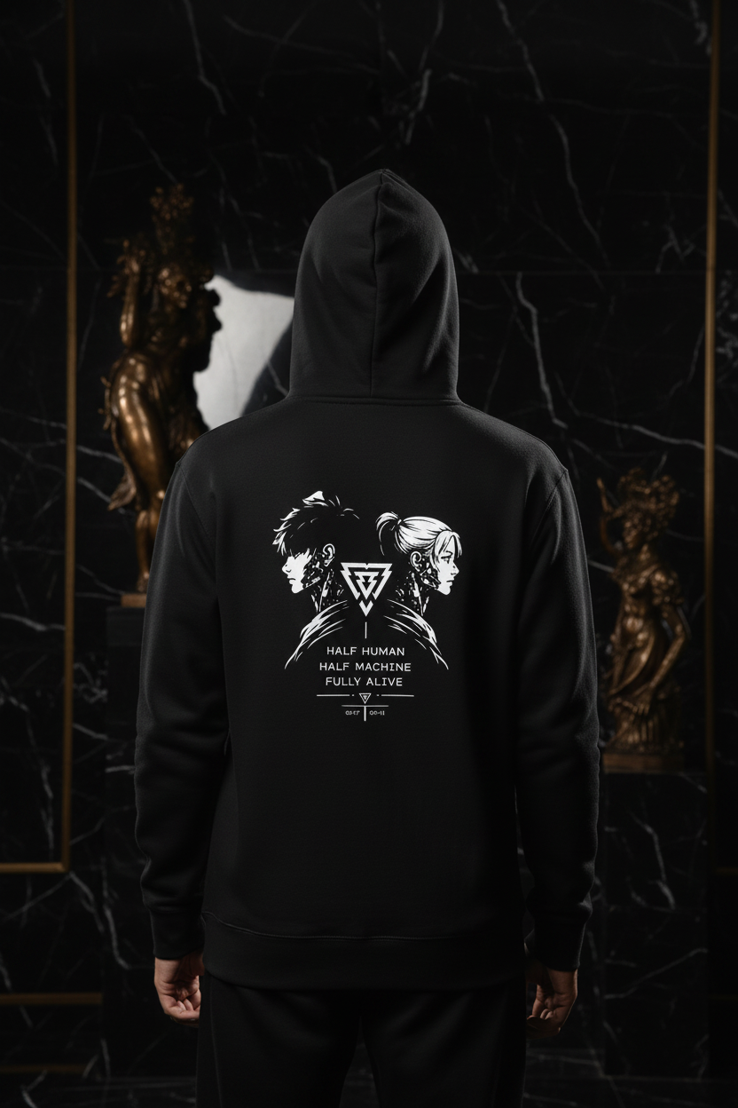 Black hoodie back model mockup