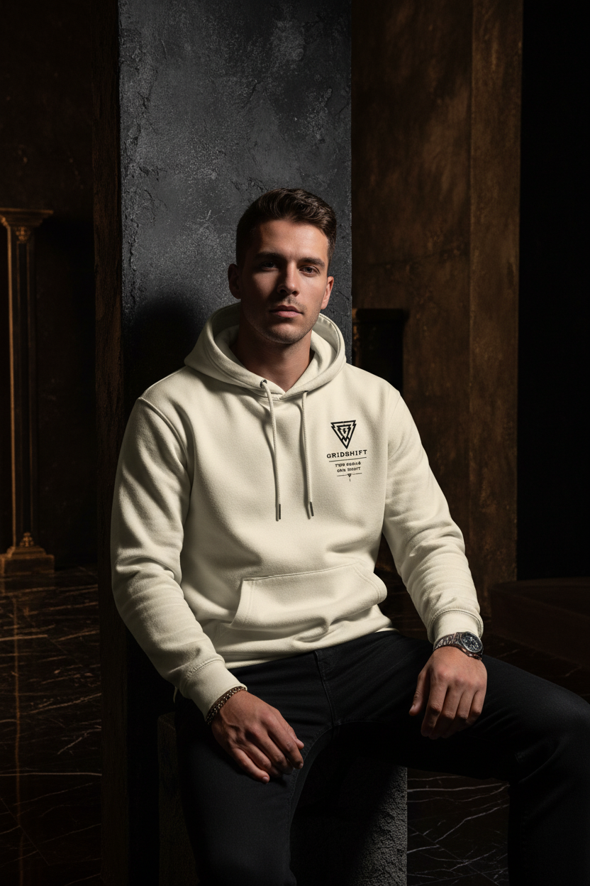Bone hoodie model front mockup