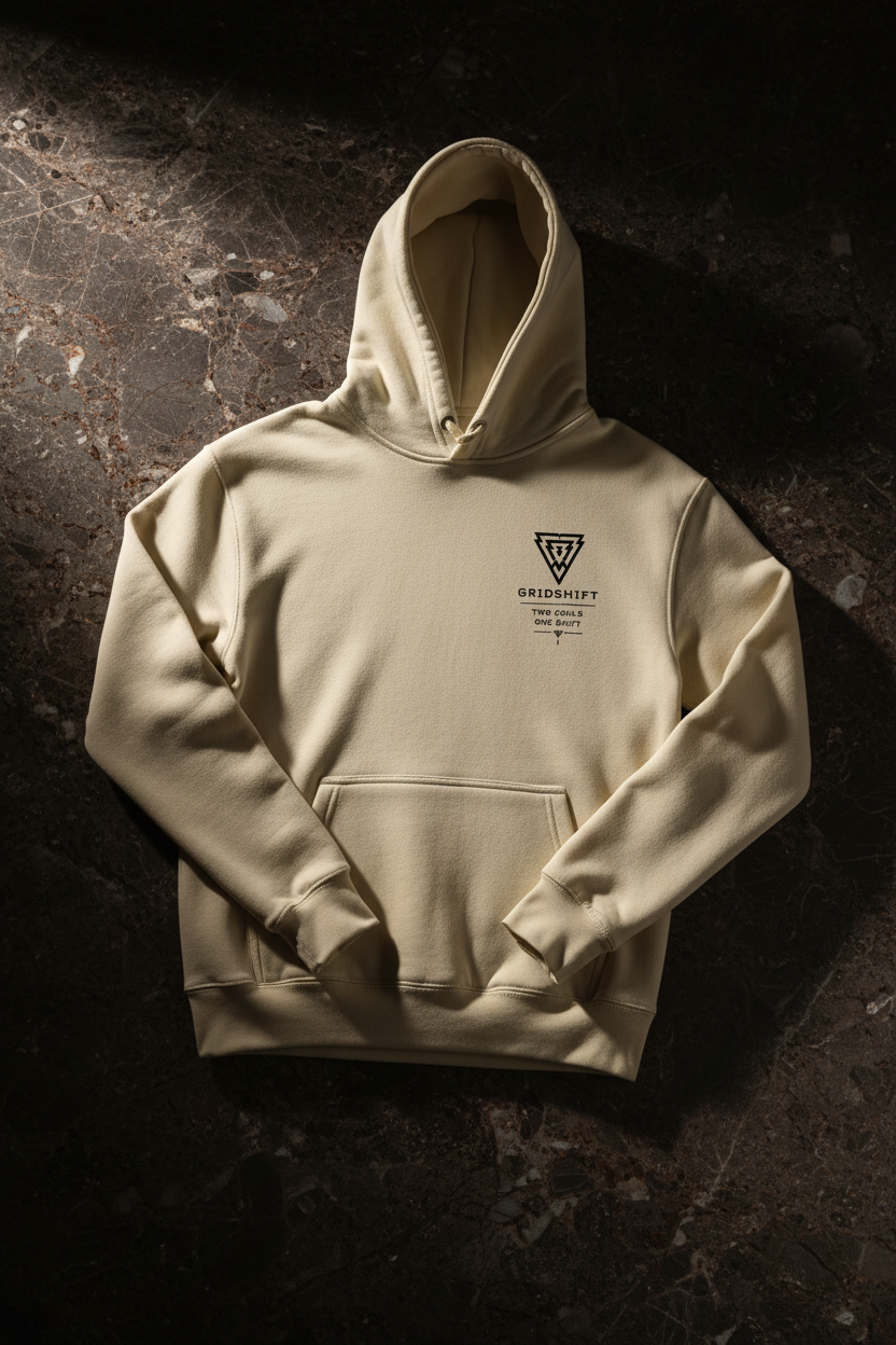 Bone hoodie dark marble flat mockup